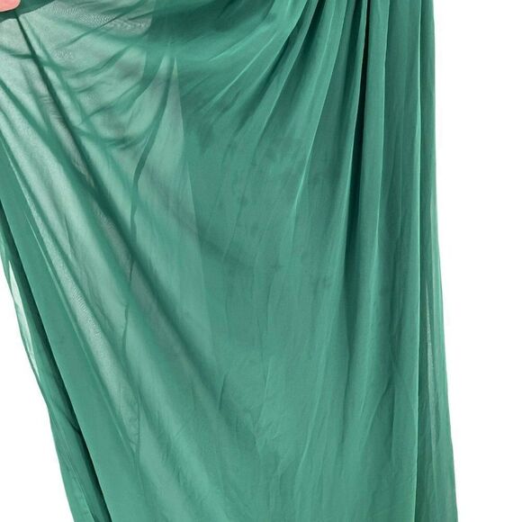 Dressy Collection Vivian Diamond Lux Chiffon Maxi Formal Dress Green Size 0 - Picture 7 of 13